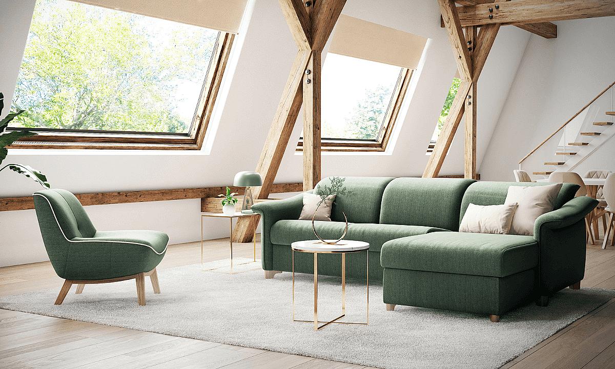 GALAXIO_Ambiente_leder_Gruen_Longchair